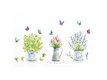 Sticker Ghivece cu flori, Folina, model watercolor