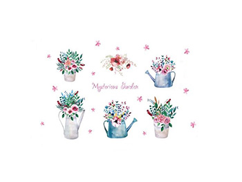 Stickere Ghivece cu flori, Folina, decor floral multicolor