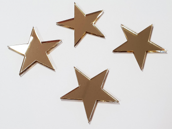 Set 50 stickere steluţe, decoraţiune perete din oglindă acrilică aurie