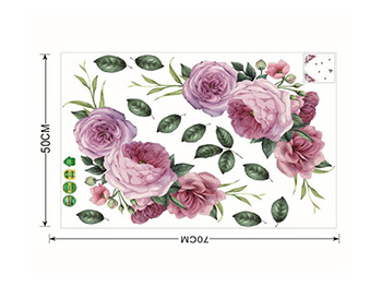 Stickere perete, Folina, model floral mov, 50x70 cm