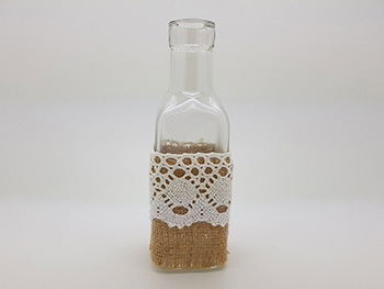 Sticluţă decorativă, Folina, cu aplicaţie dantelă, 15 cm înălţime