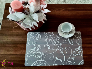 Suport farfurie masă Alisa, d-c-fix, PVC transparent cu imprimeu floral, 44 x 29 cm suport-farfurie-alisa-9609