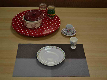 Suport farfurie masă Sonia, Folina, gri închis, 45 x 31 cm
