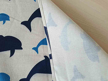 Set 6 Suport farfurie textil, Folina, imprimeu cu delfini albastri, 42x30 cm