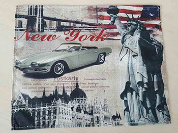Set 6 Suport farfurie textil, Folina, imprimeu cu orașul New York, 42 x 30 cm