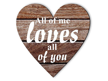 Tablou mesaj Inimă All of me, Folina, decorațiune cu text, dimensiune tablou 40x40 cm