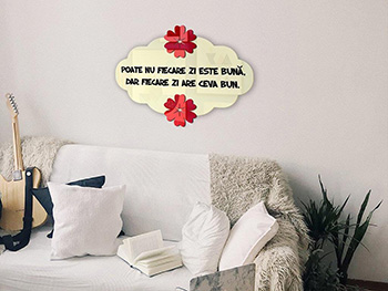 Tablou mesaj motivaţional Fiecare zi, Folina, decorațiune cu text, dimensiune tablou 45x30 cm