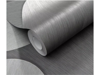 Tapet argintiu cu efect metalic și forme abstracte, Erismann Elysium 1042329, rolă de 0.53x10 metri