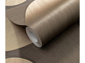Tapet bej metalic cu forme abstracte aurii, Erismann Elysium 1042315, rolă de 0.53x10 metri