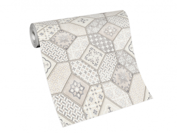 Tapet bucătărie, imitaţie faianţă decorativă bej, Erismann Imitations 631502 tapet-erismann-imitation-631502-9085