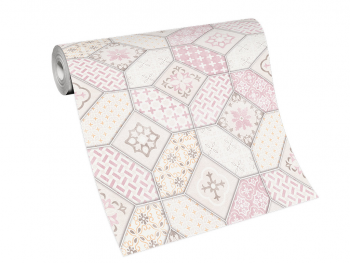 Tapet bucătărie, imitaţie faianţă decorativă roz, Erismann Imitations 631505 tapet-bucatarie-faianta-decorativa-3765