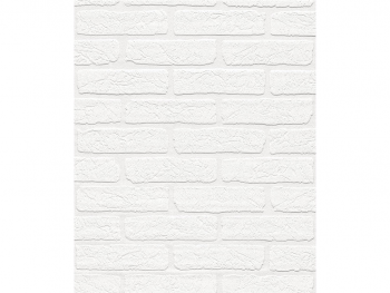 Tapet imitaţie cărămidă albă, cu model în relief, Rasch Wallton 150100
