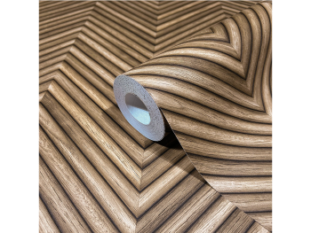 Tapet chevron textură lemn natur, Marburg Travertino 33377, vlies extralavabil