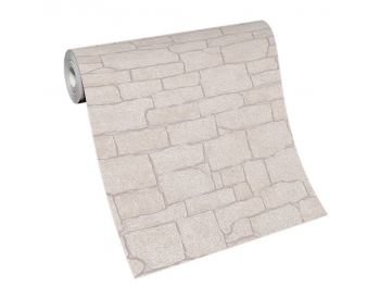 Tapet imitaţie zid piatră crem cu sclipici argintiu, Erismann Imitations 1009102 tapet-piatra-crem-cu-sclipici-erismann-1111
