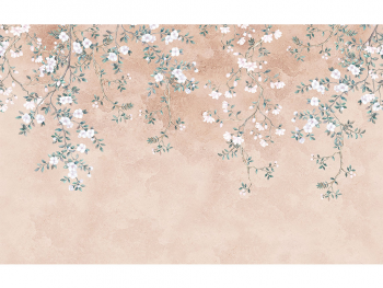 fototapet-bej-cu-model-floral-alb-4259