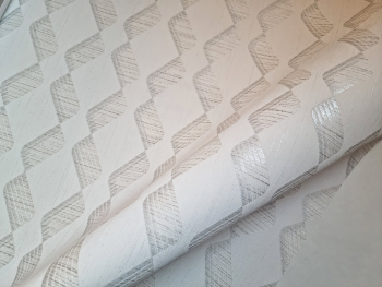 Tapet alb cu model geometric argintiu, Marburg Villa Romana 33651