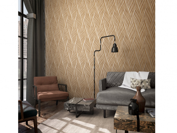 Tapet maro deschis cu model dungi şerpuite argintii, Marburg City Glow 34262 tapet-marburg-city-glow-34262-3156