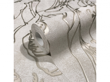 Tapet ivoire cu model abstract argintiu, Marburg City Glow 34252