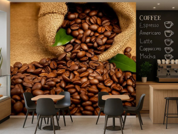 Fototapet bucătărie Boabe de cafea, Dimex, maro, 375x250 cm