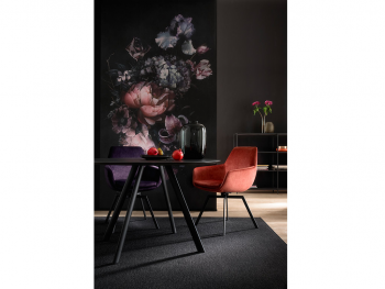 Tapet negru cu flori, Marburg, New Spirit 32755, 159x270 cm