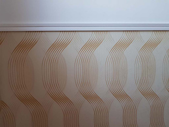 Autocolant perete Duo, Folina, imprimeu geometric, bej, 120 cm lăţime
