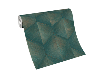 Tapet verde cu model geometric, Erismann GMK4 1037019, vlies extralavabil