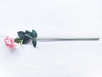 Trandafir artificial roz-somon, 75 cm înălţime