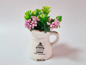 vas-ceramic-alb-cu-plante-artificiale-verzi-si-roz-2294