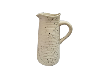 Vază ceramică tip ulcior, crem nisipiu, 28 cm înălţime