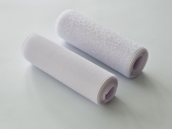 Set bandă Velcro fără adeziv, benzi Hook and Loop, set bandă cu scai și puf ideală pentru cusut, role cu lățimea de 20cm - culoare albă