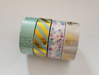 Set 4 role washi tape, benzi adezive decorative pastel
